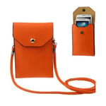 Lux-Case Style (orange) Universell Dubbel Mobilväska Med Axelrem
