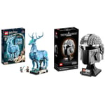 LEGO 76414 Harry Potter Expecto Patronum 2-in-1 Set, Build Stag and Wolf Animal Figures & 75328 Star Wars The Mandalorian Helmet Buildable Model Kit, Display Collectible Decoration Set