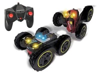 Dickie Toys 201104001 201119136 RC Tumbling Flippy Toy Car, Rotation and Flip Function for Outdoor and Indoor Use with Remote Control for Boys and Girls, Illuminated from 6 Years, black/red
