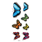 Tillfällig Tatuering 19 x 9cm - Fjärilar