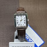 Casio LTP-V007L-7B2 Roman Numeral Analog Brown Leather Rectangle Ladies' Watch