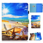iPad 7th Generation 10.2" Case Slim Shell PU Leather Folio Flip Shockproof Multi Angle Stand Smart Cover Auto Sleep Wake Case with Pencil Holder for Apple iPad 10.2 2019 (Blue sky)