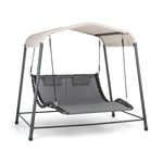 Palermo double chaise longue à bascule autoportante structure en acier coussin toit gris
