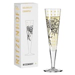 RITZENHOFF 1071030 Verre à champagne 200 ml - Série Goldnacht N° 30 - Motif jardin rose avec or véritable - Fabriqué en Allemagne