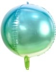 Blå og Grønn Ombre Orbz Folieballong 35 cm
