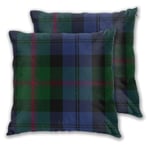 Art Fan-Design Cushion Cover Clan Baird Tartan Large Set of 2 Square Throw Pillow Case Sham Home for Sofa Chair Couch/Bedroom Decorative Pillowcases