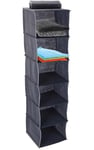 Lrg Grey Fabric Hanging Storage Clothes Organiser Collapsible Tidy 30 X 30 X 120