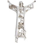 Korsfäst Jesus Väggstaty Handgjord Uthålad Kors 21*14*1.5CM