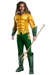 RUBIES - DC Officiel - Déguisement Aquaman Adulte Homme - Taille XL - Costume Combinaison Rembourré et Couvre-Bottes - Pour Halloween, Carnaval - Idée Cadeau Noël