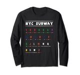 NYC New York City Subway Expert Train Station Signs Graphic Long Sleeve T-Shirt