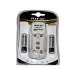 Trade Shop Traesio - Chargeur De Batterie Ministilo Aa Aaa Jb-006 + 2 Piles Rechargeables