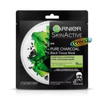 Garnier Skin Active Pure Charcoal Black Tissue Mask for Pore Tightening