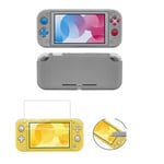Housse étui silicone de protection pour console Nintendo Switch Lite - Gris + Protection écran en verre trempé