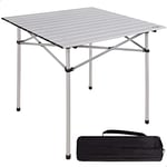 AKTIVE Camping - Table Pliante en Aluminium, Table de Camping, Plage ou Jardin Légère avec Sac de Transport, Gris