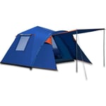 KEDUODUO Fully Automatic Outdoor Camping Tent,3-4 People Thickened One Room One Hall Fishing Picnic Tent,Blue