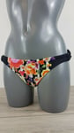 Seafolly Floral ROMEO  Bikini Swim Bottoms BLACK UK 12 EUR 38 B211-45