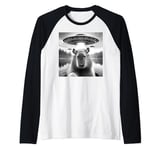 Capybara UFO Funny Capybara Selfie with UFOs Alien Men Women Raglan Baseball Tee