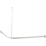 Arrow Safir Duschdraperistång vit, U-vinklad, 900 mm, med takfäste