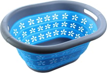 HEAVY DUTY Blue Collapsible Folding Laundry Clothes Washing Basket Storage Bin