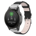 Garmin Fenix 5S klockarmband i äkta läder - Svart Svart