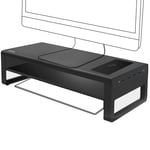 Monitor Stand,VAYDEER 2 Tier Monitor Stand Riser with Wireless Charger and 4 USB 3.0 Ports,for Screen Devices up to 32 Inches