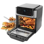 Salter EK5604 Digital Air Fryer – XL 12L Mini Oven, Healthy Air Fry/Roast/Rotisserie/Toast/Bake, 3 Racks Included, No Preheating Needed, 12 Preset Functions, LCD Touch Display, Adjustable Temp, 1800W