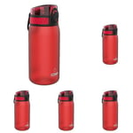 Ion8 Leak Proof Kids' Water Bottle, BPA, 350ml / 13oz, Red (Pack of 5)
