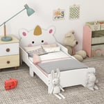 Unicorn-Designed Toddler Bed Frame, for Ages 3-6 Years, 143 x 74 x 67cm - White