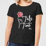 Disney Beauty And The Beast Tale As Old As Time Rose Women's T-Shirt - Black - S