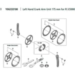 Shimano Steps E5000 E-bike Vänster Vevarm