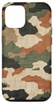 iPhone 15 Pro Cross Stitch Style Camouflage Pattern Case