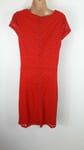 UTTAM BOUTIQUE RED LACE FRONTED A-LINE DRESS SIZE UK 12 rrp £55 NH101 FF 10