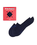 Burlington Men's Everyday Invisible 2-Pack Box M IN Cotton No-Show Plain 2 Pairs Liner Socks, Blue (Marine 6120) new - eco-friendly, 7-8