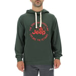 JEEP O102567-E848 J Man Hooded Sweatshirt The Spirit of Adventure - Explore The detours - Print J22W Nordic Green/Mars Re S
