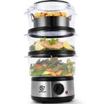 Superlex 7.5L Food Vegetable Meat Steamer 3-Tier Electric Slow Cooker Rice Bowl