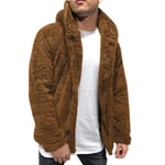 Mens Teddy Bear Fluffy Fleece Cardigan Winter Warm Hooded Jacket Hoodie Coat NEW