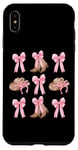 Cowgirl Coquette Rose Bow Esthétique Cowgirl Bottes Et Chapeaux Coque pour iPhone XS Max