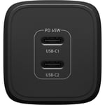 Otterbox Väggladdare 2x USB-C GaN 65W, Black
