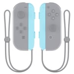 eXtremeRate Heaven Blue Soft Touch Replacement shell for Nintendo Switch Joycon Strap, Custom Joy-Con Wrist Strap Housing Buttons for Nintendo Switch Joy-Con & Switch OLED Joycon - 2 Pack