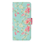 32nd Floral Series 2.0 - Design PU Leather Book Wallet Case Cover for Sony Xperia 5 II (2020), Designer Flower Pattern Wallet Style Flip Case With Card Slots - Spring Blue