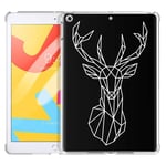 Pnakqil iPad Air Case Clear Silicone Gel TPU with Pattern Cute Design Transparent Rubber Shockproof Soft Ultra Thin Protective Back Case Skin Cover for Apple iPad Air (iPad 5) 2013, Black Deer