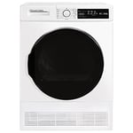 Russell Hobbs Freestanding Condenser Dryer Electric Tumble Dryer 15 Programmes 8kg Capacity 3 Heat Settings LED Display DelayStart Anti-Crease Child Lock White Clothes Dryer RH8CTD111W