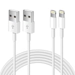 2-pack kompatibel med Apple iPhone laddningskabel 1m, Apple Lightning till USB-kabel sladd 1 meter snabbladdning Apple Phone långa kablar