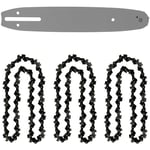 Guide 10 pouces (26 cm) avec lot de 3 chaînes 40 maillons pour tronçonneuse élagueuse 25 cm3