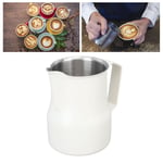 (White)350ml Milk Frother Cup Stainless Steel Milk Frothing Pitcher Cup Foam