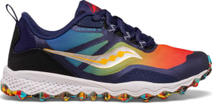 Saucony Saucony Kids' Peregrine 12 Shield Blue/Red/Yellow 38, Blue/Red/Yellow