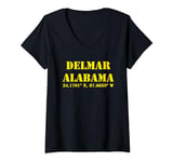 Womens Delmar Alabama Coordinates Souvenir V-Neck T-Shirt