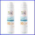 Garnier Ambre Solaire Over Makeup Super UV Protection Mist SPF50 - 2 x 75ml Pack