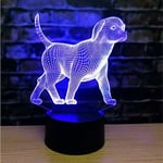 Jalleria - Lampe led 3D pour chien Illusion 7 couleurs changeantes Touch Switch Table Décoration de bureau Parfaite avec base acrylique abs Câble usb