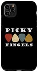 Coque pour iPhone 11 Pro Max Picky fingers, médiator de guitare, pour guitariste rétro
